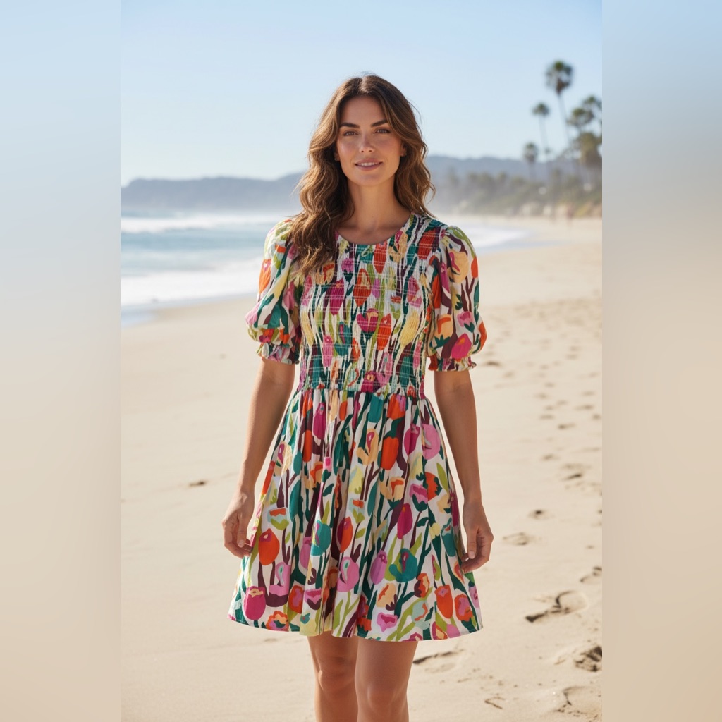 Crosby By Mollie Burch Multicolor Floral Midi Dress